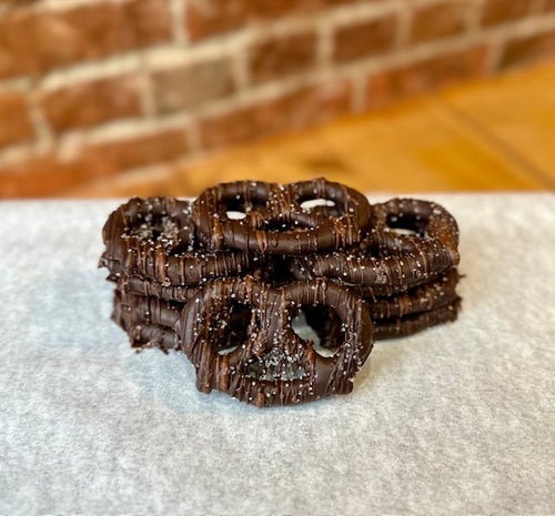 Dark Chocolate and Sea Salt Pretzels